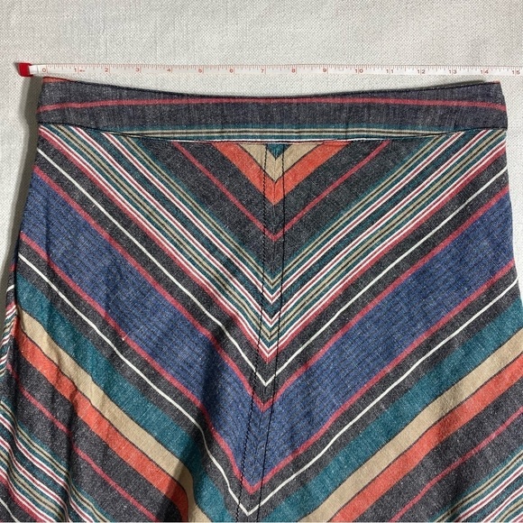 FREE PEOPLE | Yours Truly Multicolor Chevron Striped Mini Skirt - Picture 13 of 16